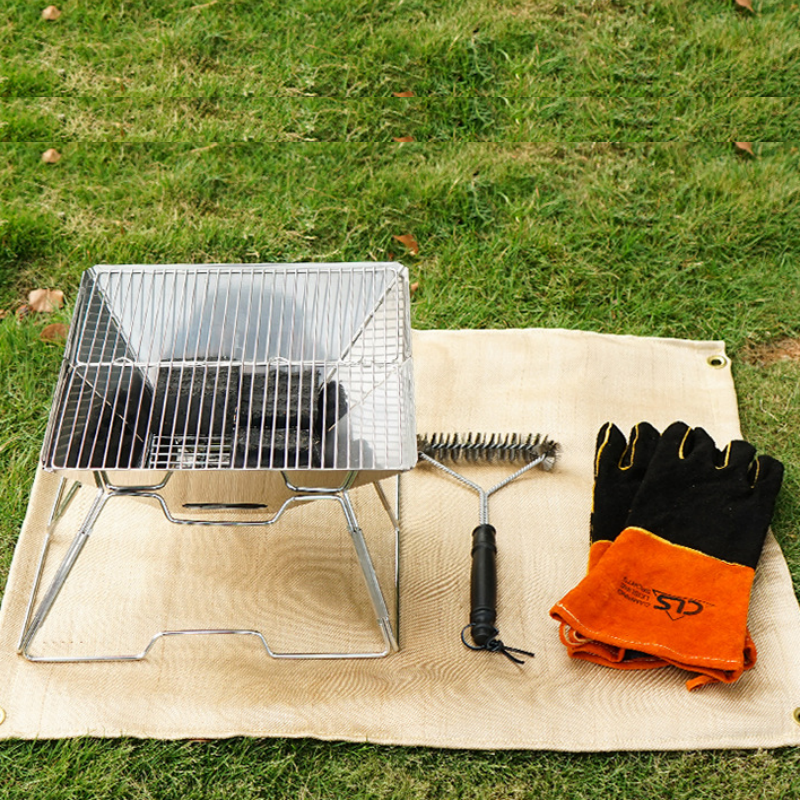 30*30cm Beige Fibreglass Camping Fireproof Mat - Heat Resistant Fire Barrier view 8