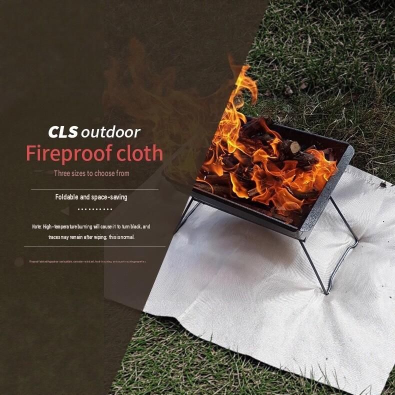 100*80cm Beige Fibreglass Camping Fireproof Mat - Heat Resistant Fire Barrier view 2