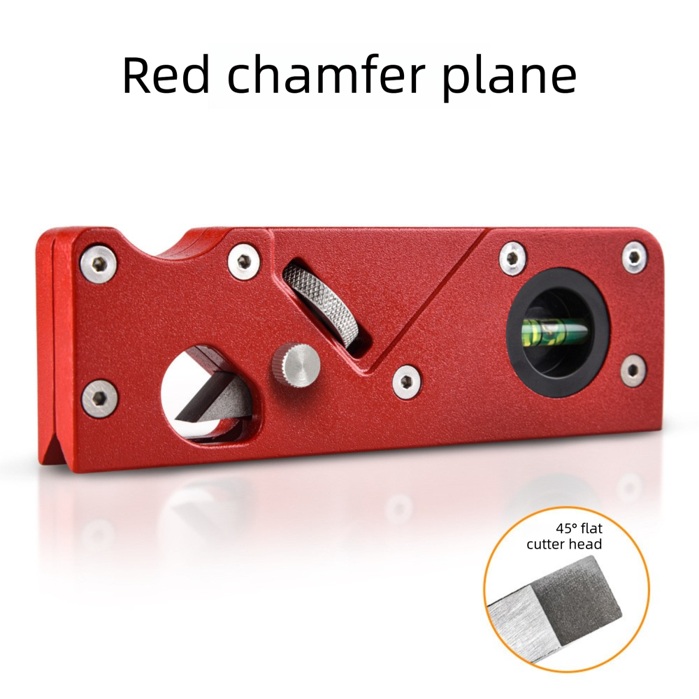 Red Adjustable Woodworking Chamfer Plane - Aluminum Alloy Hand Trimmer with