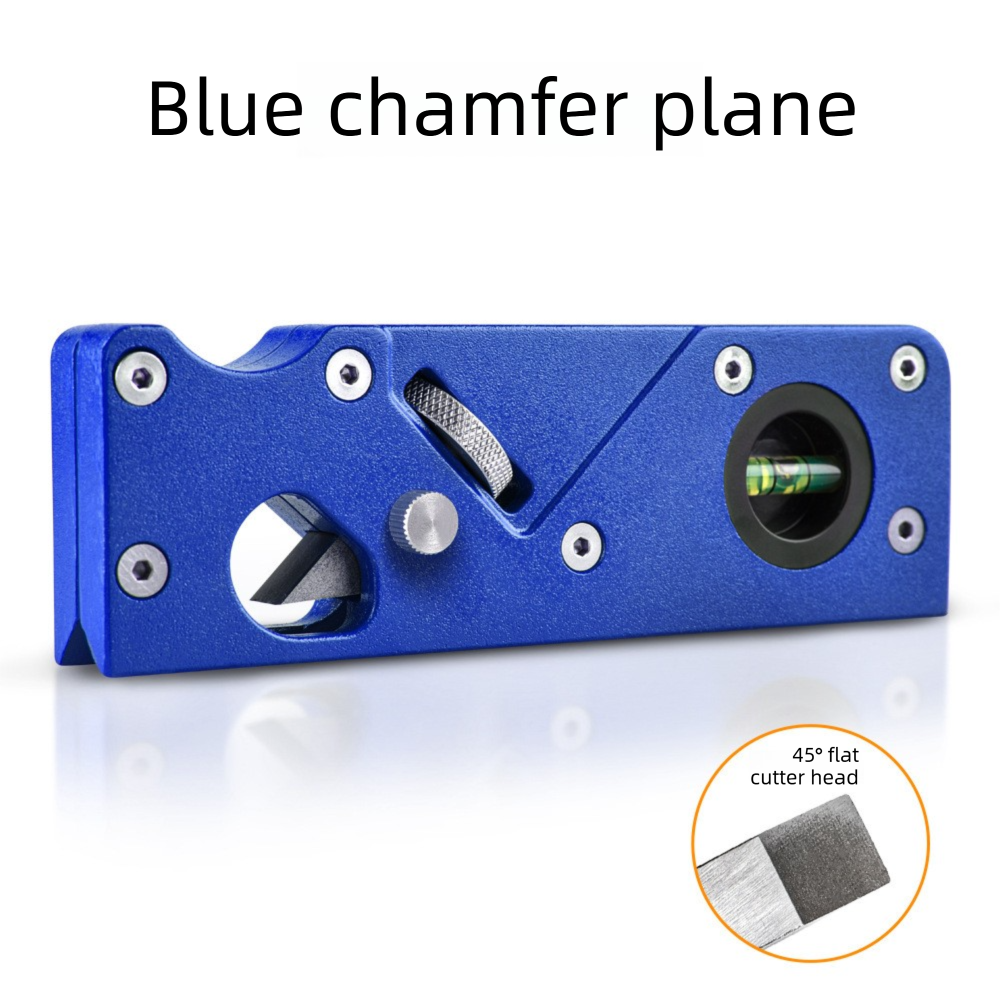 Blue Adjustable Woodworking Chamfer Plane - Aluminum Alloy Hand Trimmer with