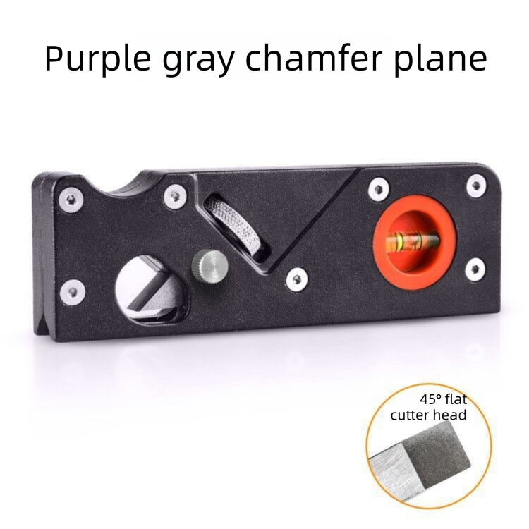 Purple Grey Adjustable Woodworking Chamfer Plane - Aluminum Alloy Hand Trimmer