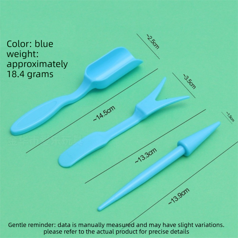Blue Minimalist 4-Piece Succulent Gardening Tool Set with Storage Bucket view 3