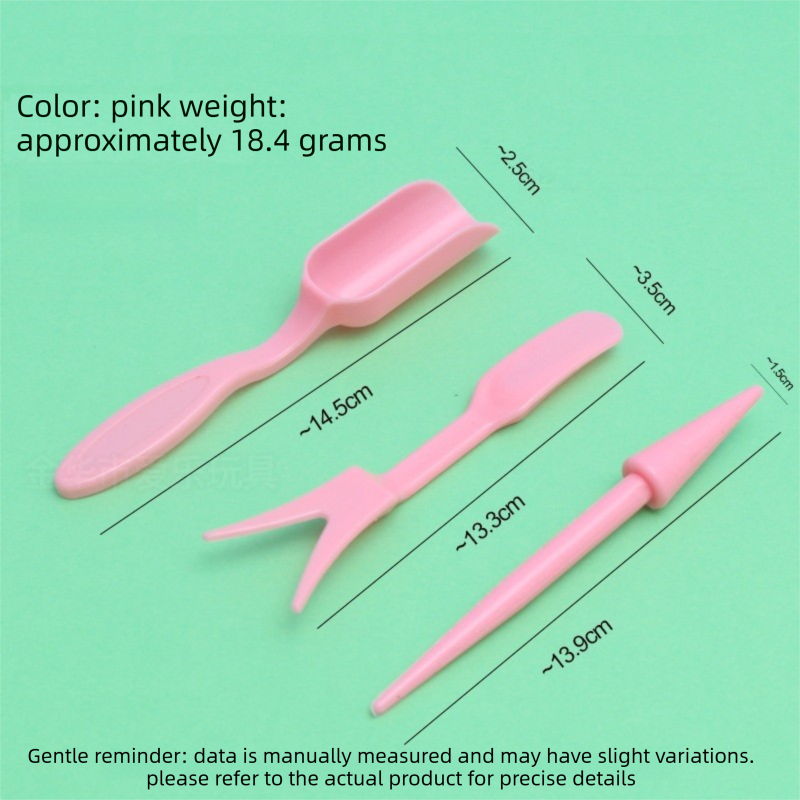 Pink Minimalist 4-Piece Succulent Gardening Tool Set with Storage Bucket view 3