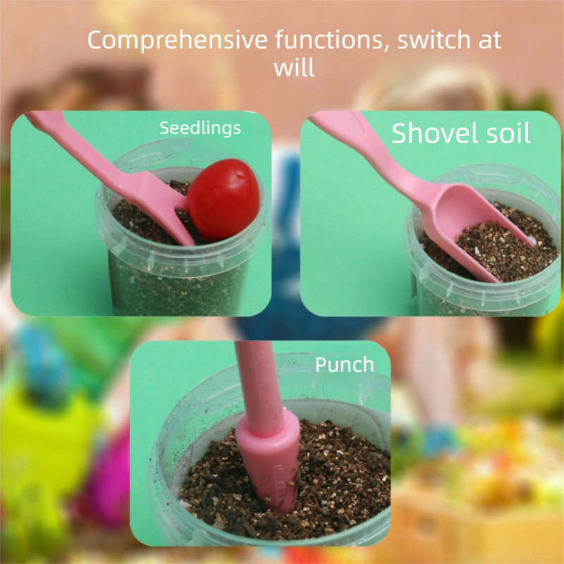 Pink Minimalist 4-Piece Succulent Gardening Tool Set with Storage Bucket view 6