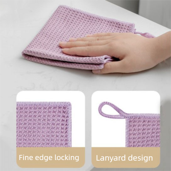 6 Pack Khaki Microfibre Cleaning Cloths - 30 x 40 cm Waffle Texture Absorbent view 4