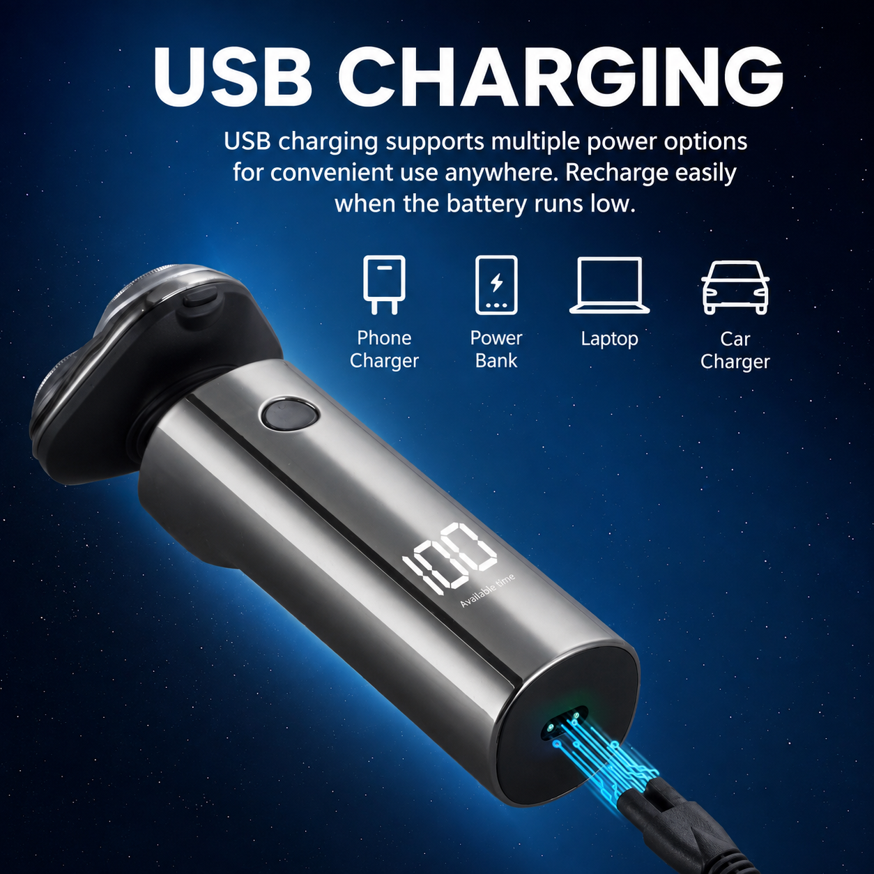 Electric Rotary Shaver for Men - Deluxe Multi-Grooming Set view 5