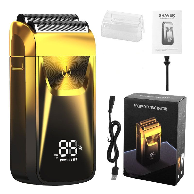 Men's Reciprocating Foil Shaver Basic Set (Gold) - USB Rechargeable Dual Foil