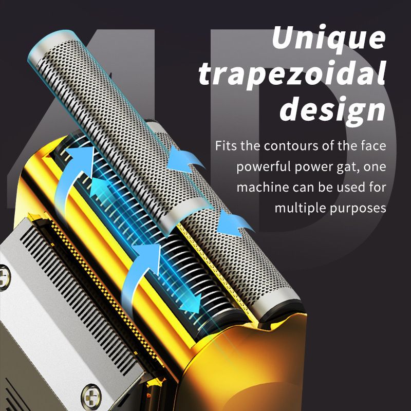 Men's Reciprocating Foil Shaver Basic Set (Gold) - USB Rechargeable Dual Foil view 8