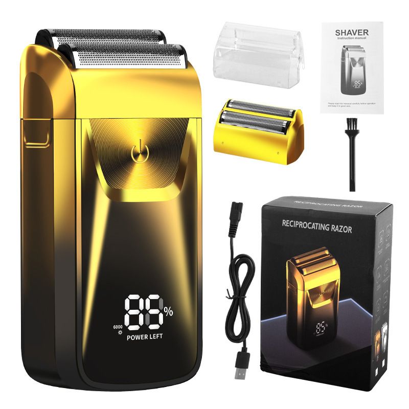 Men's Reciprocating Foil Shaver Upgraded Set (Gold)- USB Rechargeable Dual
