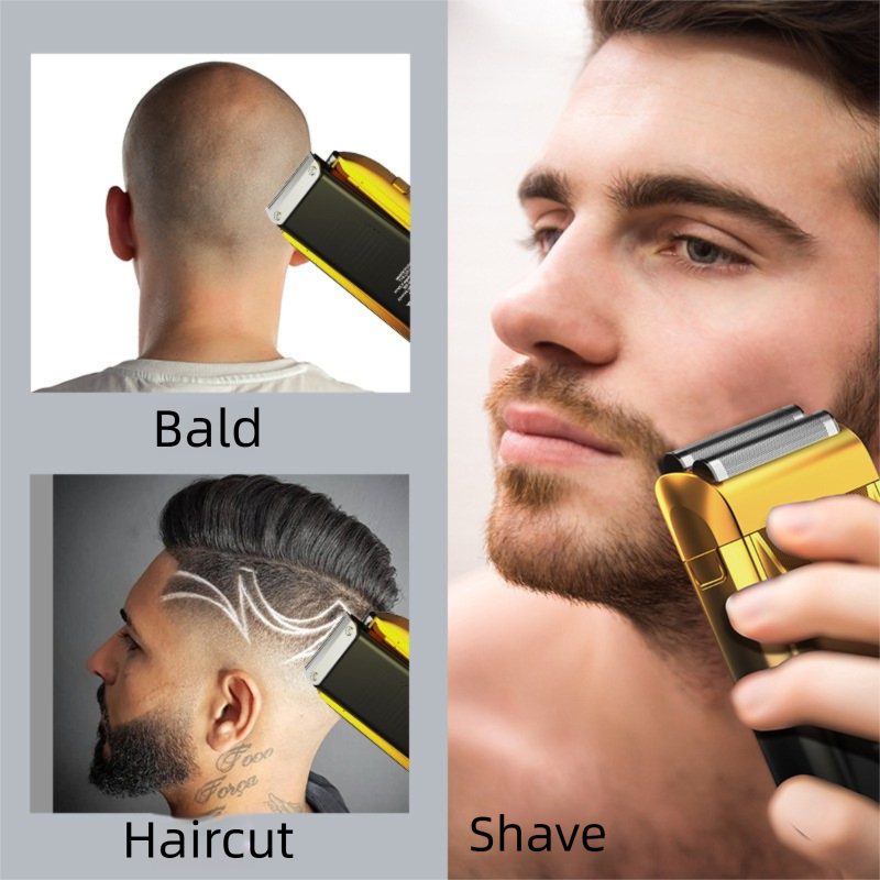 Men's Reciprocating Foil Shaver Basic Set (Silver) - USB Rechargeable Dual view 5
