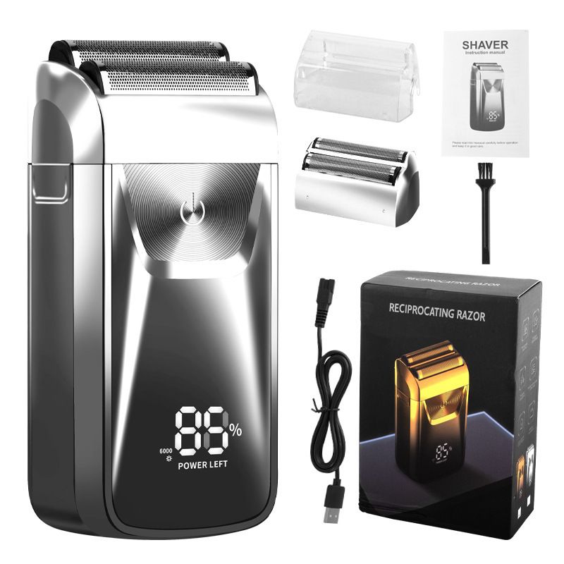 Men's Reciprocating Foil Shaver Upgraded Set (Silver)- USB Rechargeable Dual
