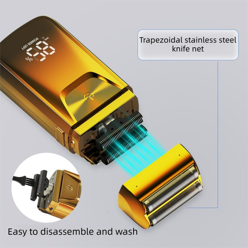 Men's Reciprocating Foil Shaver Upgraded Set (Silver)- USB Rechargeable Dual view 3