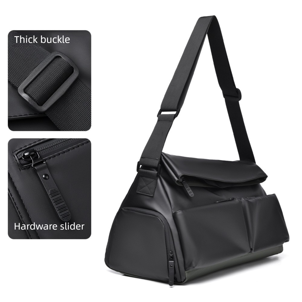 Black Expandable Travel Shoulder Bag - Large Capacity Gym and Duffel Bag with view 8
