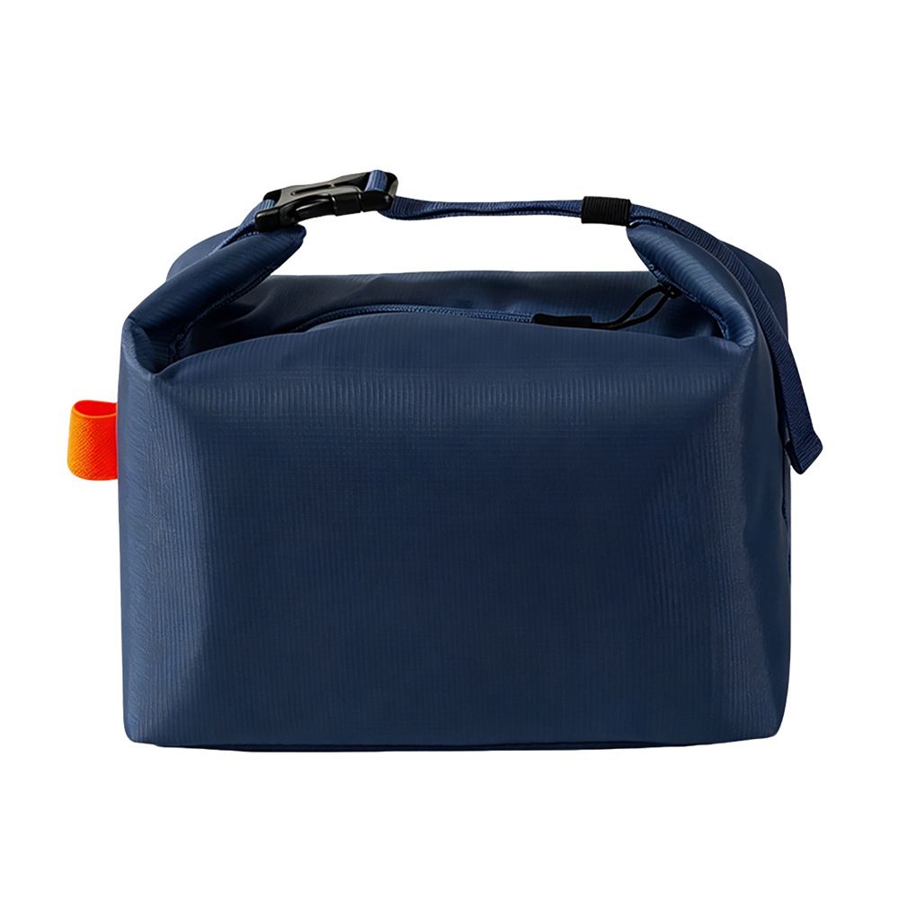 Navy Blue Foldable Insulated Lunch Bag - Waterproof Oxford Cloth Lunch Tote
