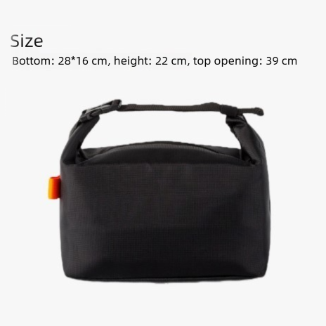 Red Foldable Insulated Lunch Bag - Waterproof Oxford Cloth Lunch Tote with view 7