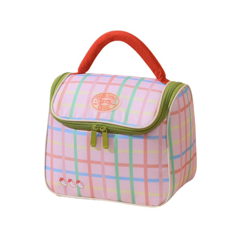 Pink Insulated Lunch Bag - Portable Lunch Tote with Thickened Aluminium Foil