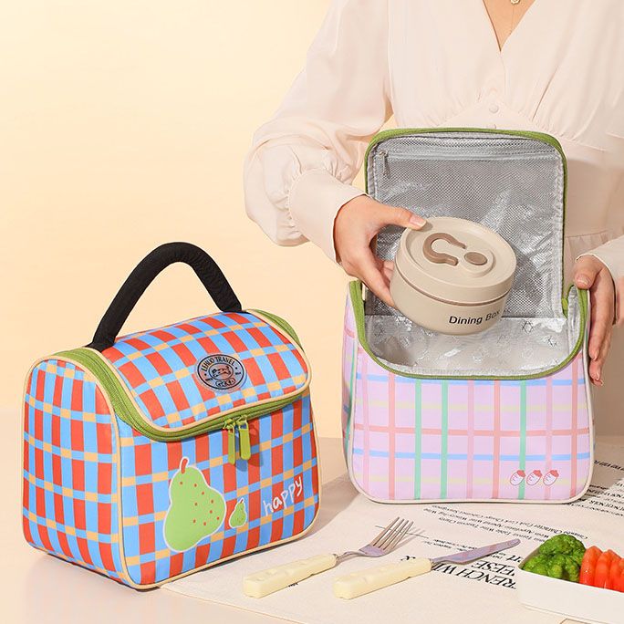 Pink Insulated Lunch Bag - Portable Lunch Tote with Thickened Aluminium Foil view 2