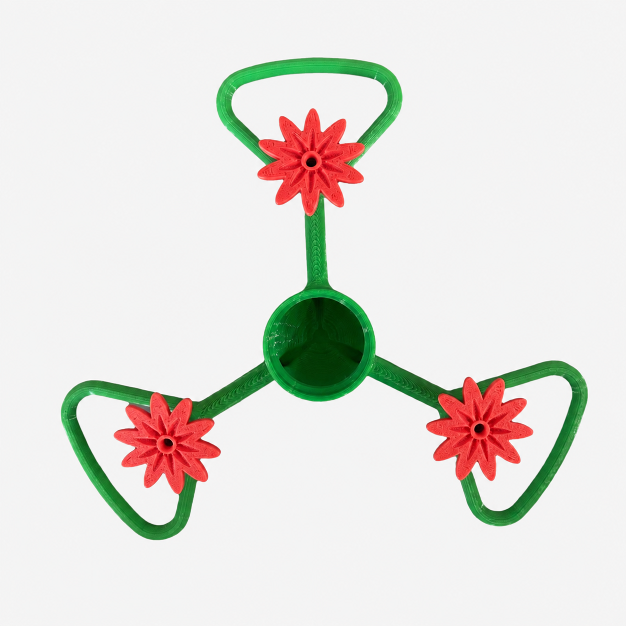 3 Pack Outdoor Bird Water Feeder Attachment(Green with small red flowers) with