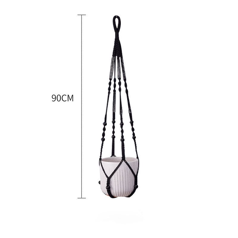 2 Pack Macrame Plant Hanger (Gray)- 90cm Cotton Rope Hanging Planter Basket view 4