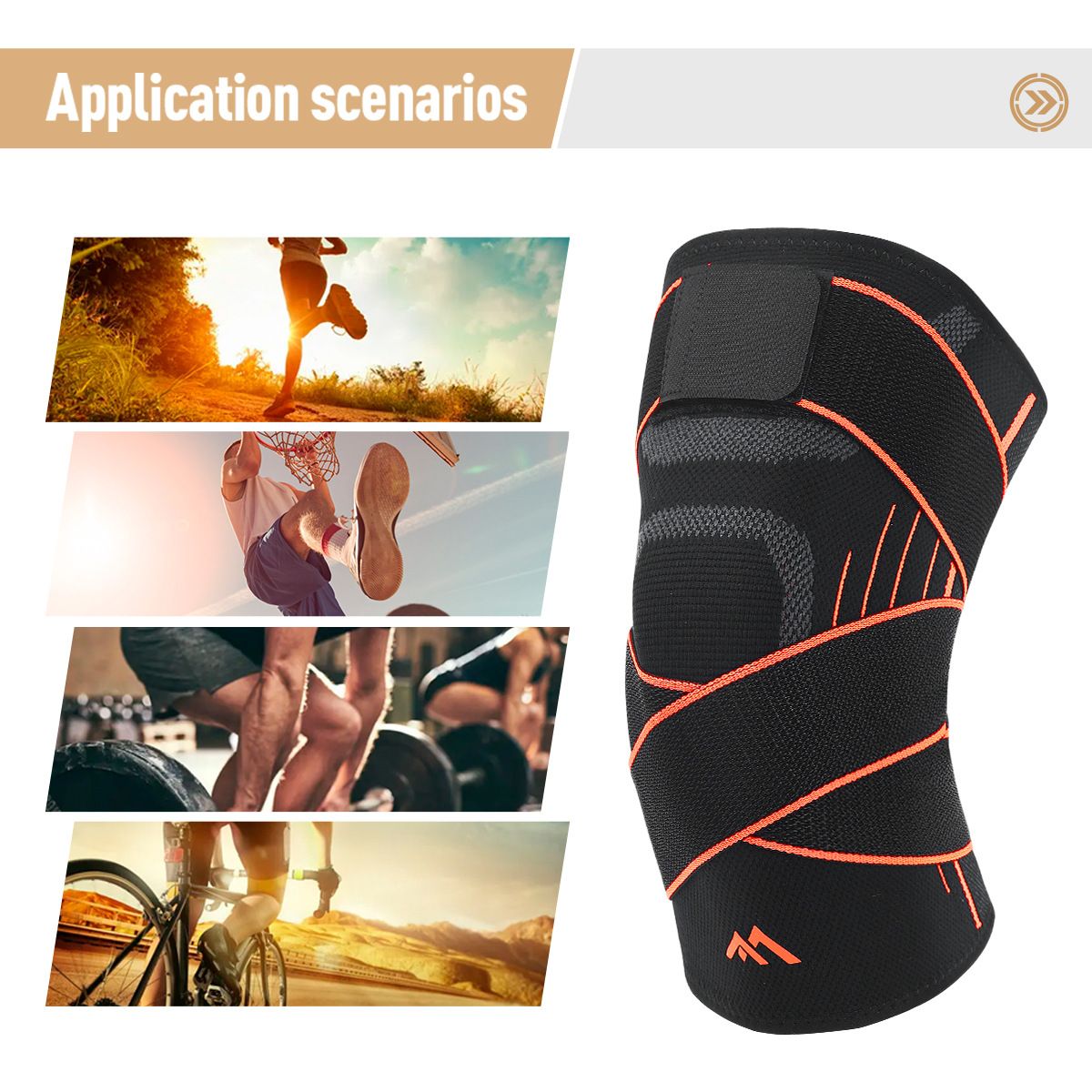 Adjustable Knee Brace 1PC XL Size - Breathable Compression Knee Support with view 3