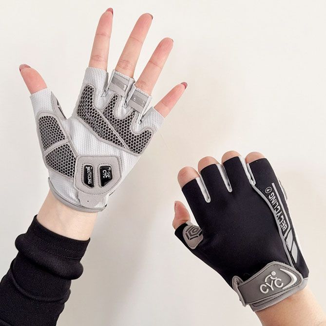Black Lightweight Cycling & Workout Gloves with Liquid Silicone Grip
