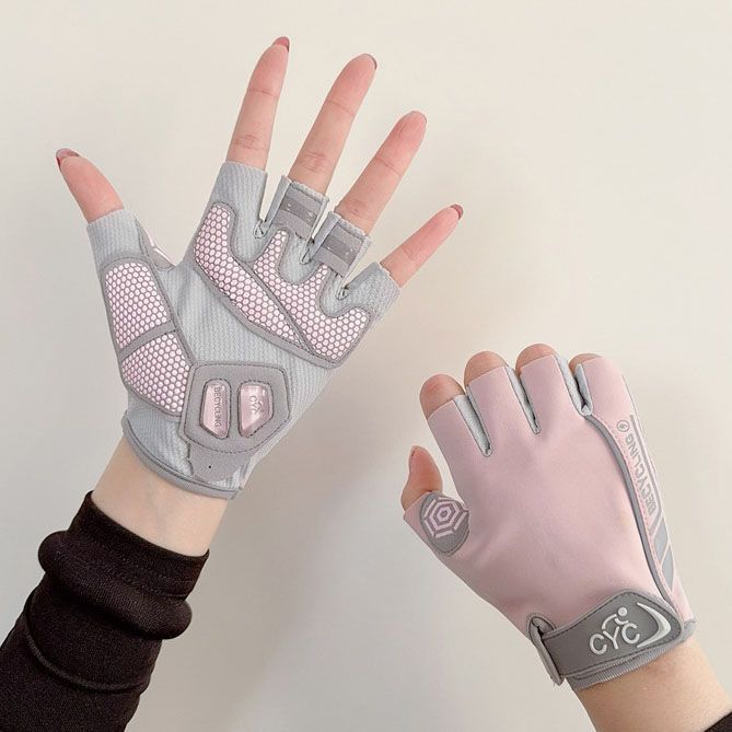 Pink Lightweight Cycling & Workout Gloves with Liquid Silicone Grip