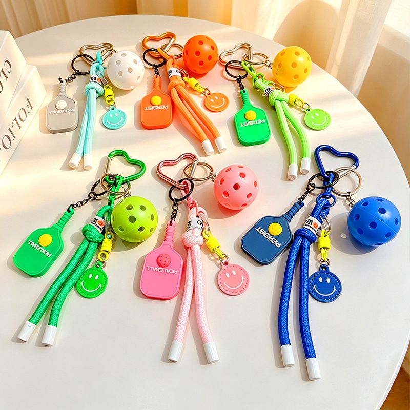 1 Piece Pickleball Keychain Bag Charm - Orange Sports Pendant with Mini Paddle view 4