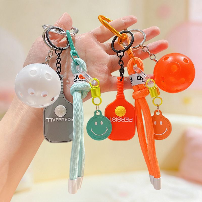 1 Piece Pickleball Keychain Bag Charm - Pink Sports Pendant with Mini Paddle view 5