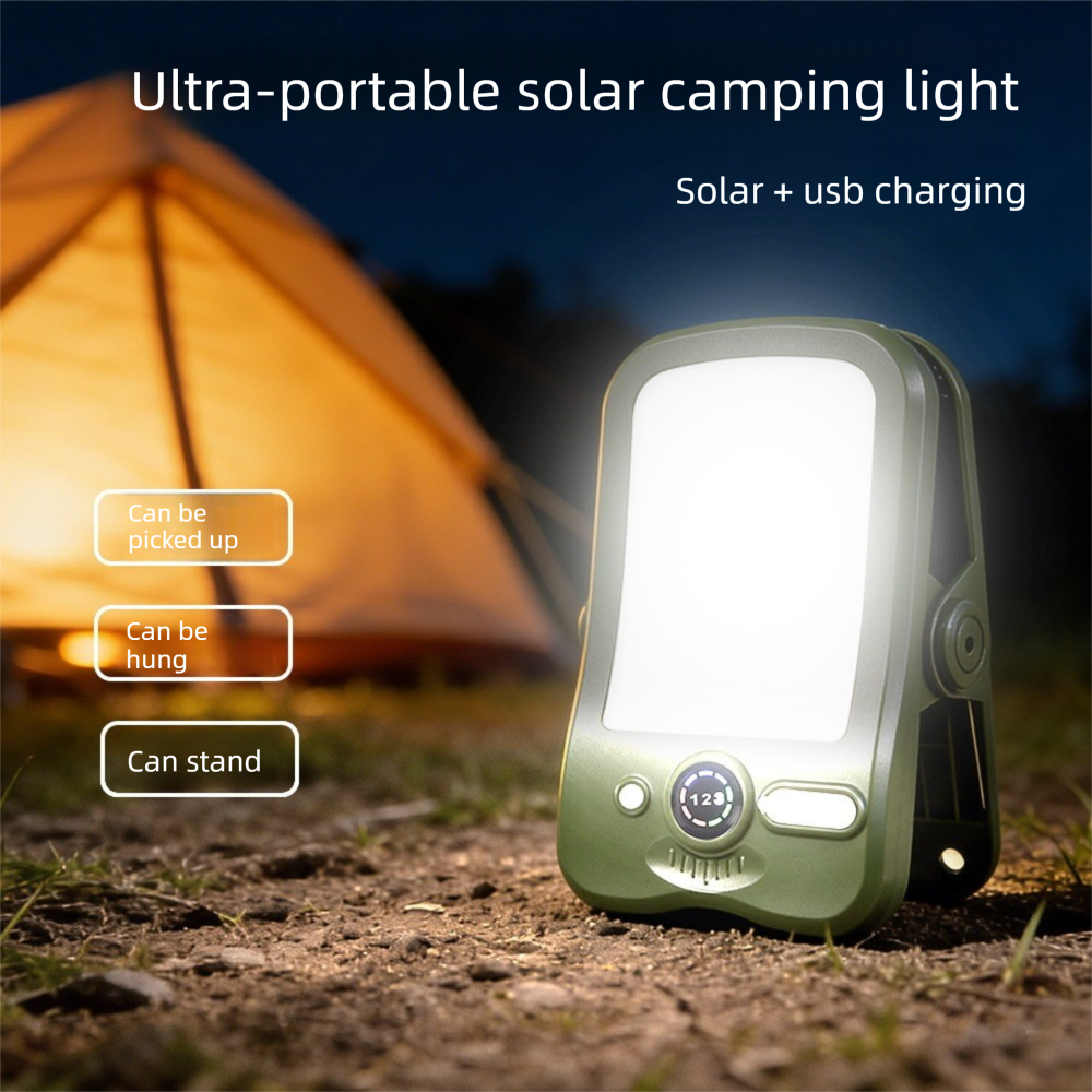 Solar Camping Lantern with Clip White- 2000mAh USB and Solar Rechargeable view 2