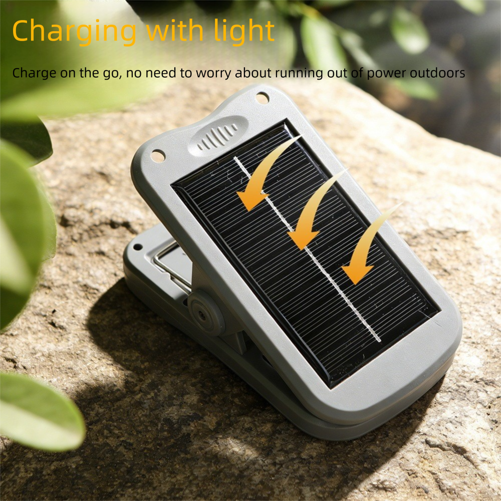 Solar Camping Lantern with Clip White- 2000mAh USB and Solar Rechargeable view 4