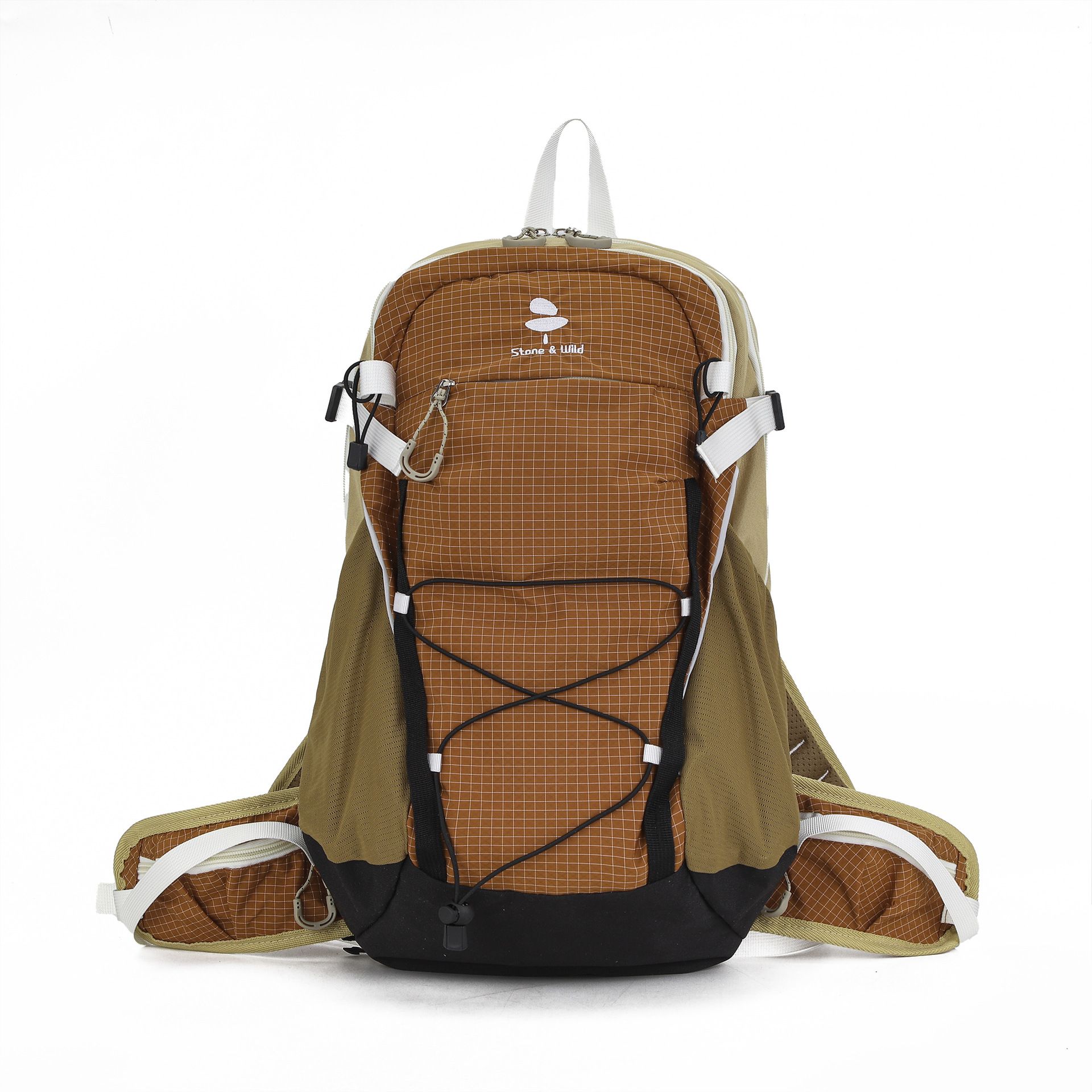 Lightweight Hiking Backpack 20L Brown - Ultralight Oxford Cloth Daypack with