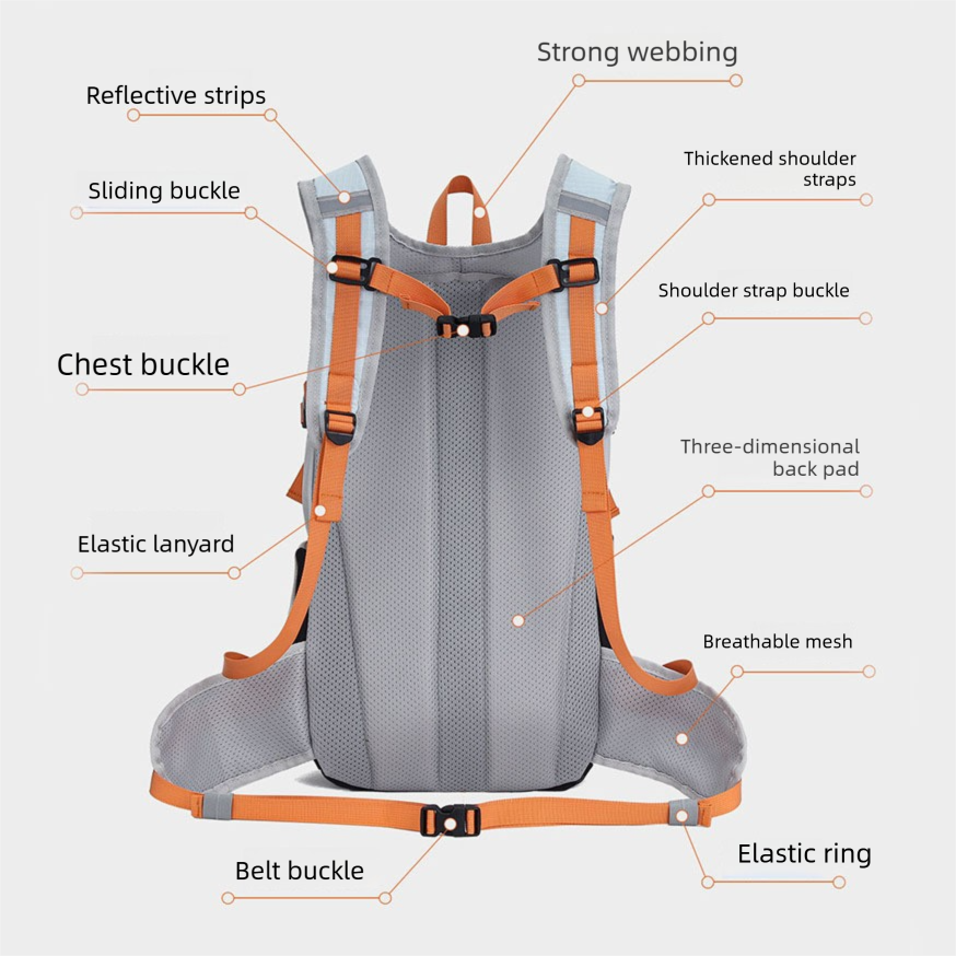 Lightweight Hiking Backpack 20L Purple - Ultralight Oxford Cloth Daypack with view 4