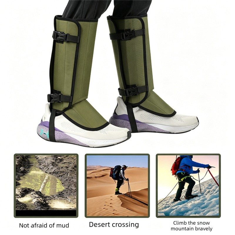 Waterproof Hiking Gaiters Black - 3 Layer Nylon Leg and Boot Covers with view 5