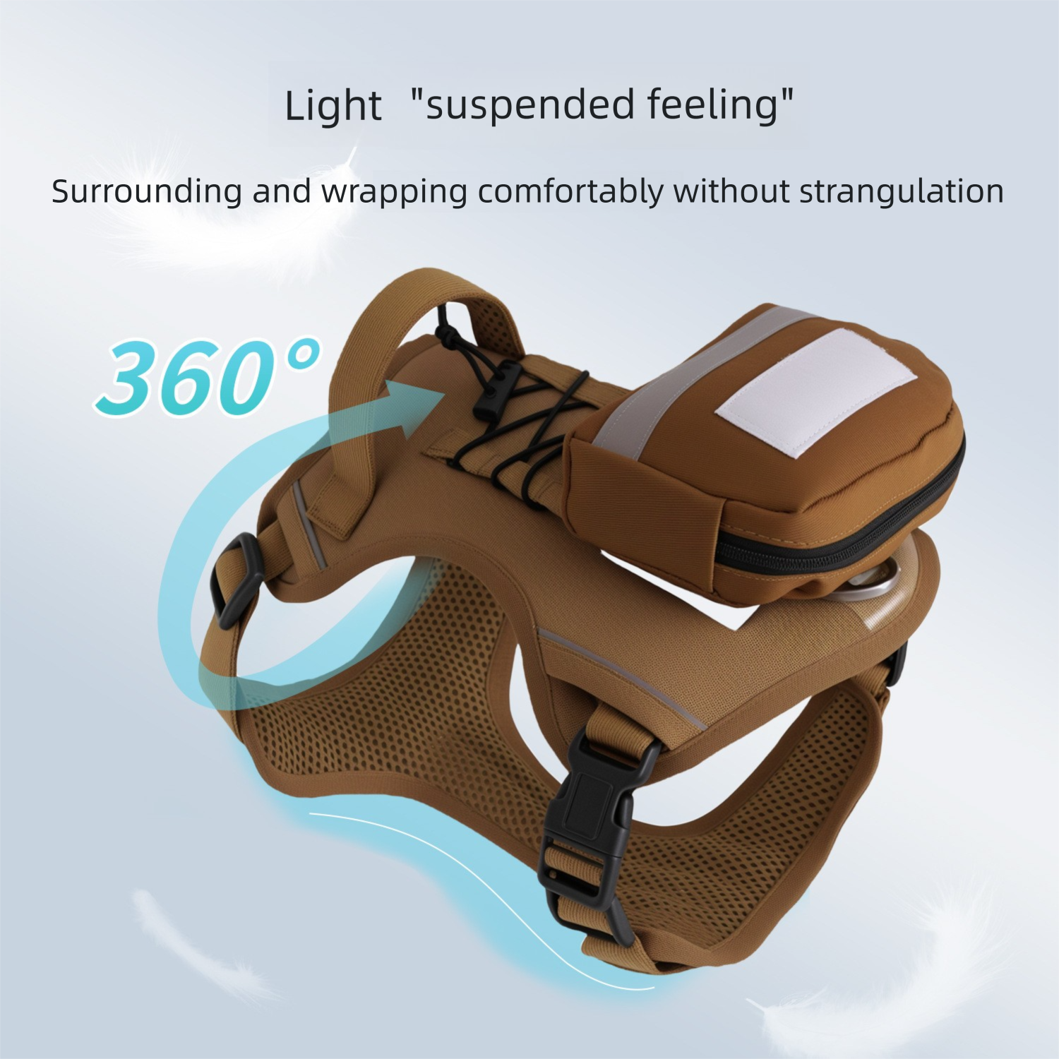 Dog Harness with Backpack and Leash Set - Size M Adjustable Breathable Mesh view 3