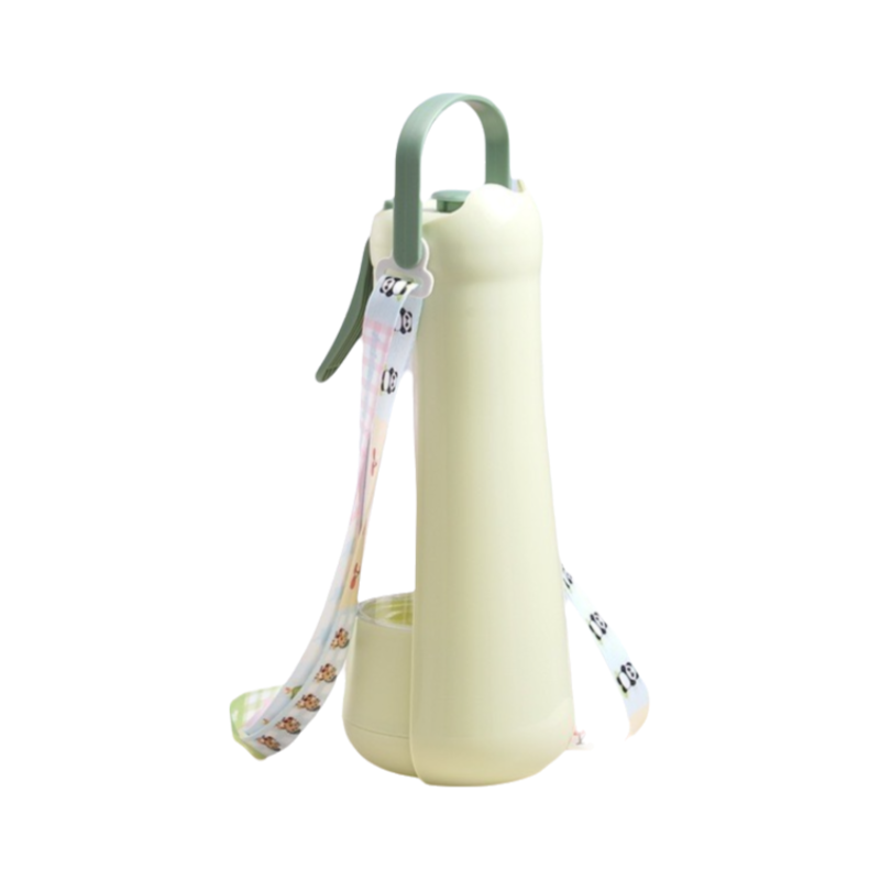 Portable Dog Water Bottle with Foldable Drinking Trough - Green 3-in-1 Pet