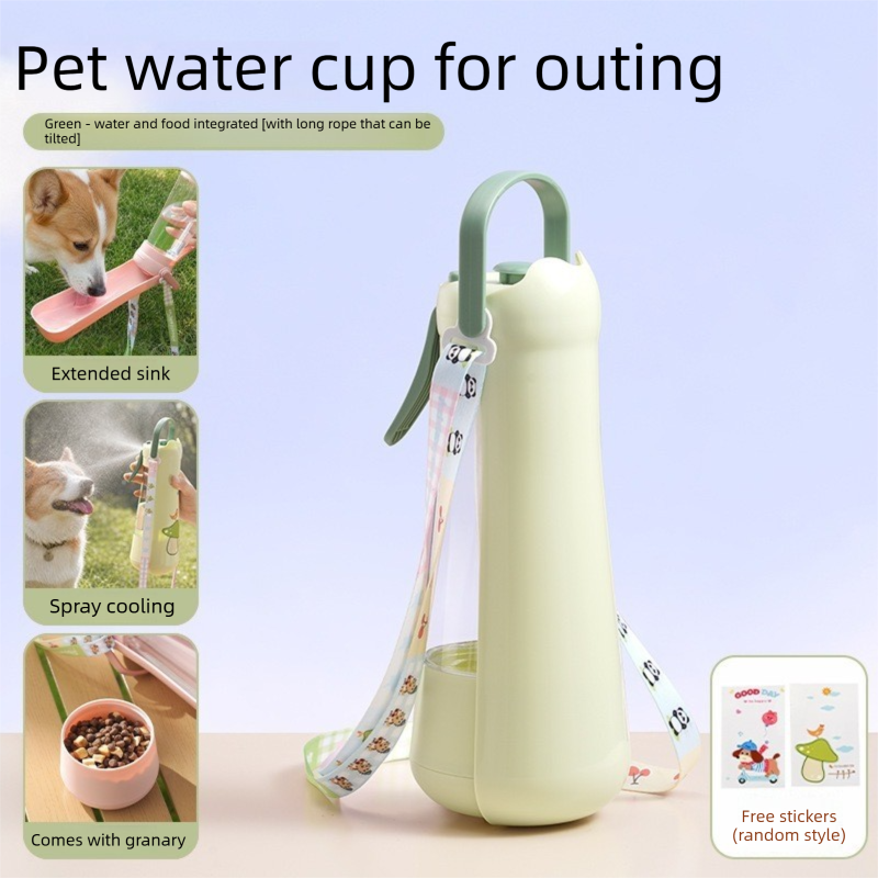 Portable Dog Water Bottle with Foldable Drinking Trough - Orange 3-in-1 Pet view 3