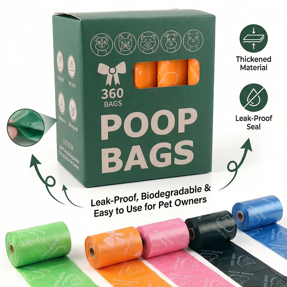 Pink Thickened Dog Poop Bags 180 Pack - 12 Rolls view 3