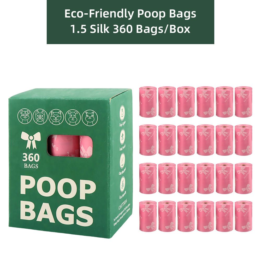 Pink Thickened Dog Poop Bags 360 Pack - 24 Rolls