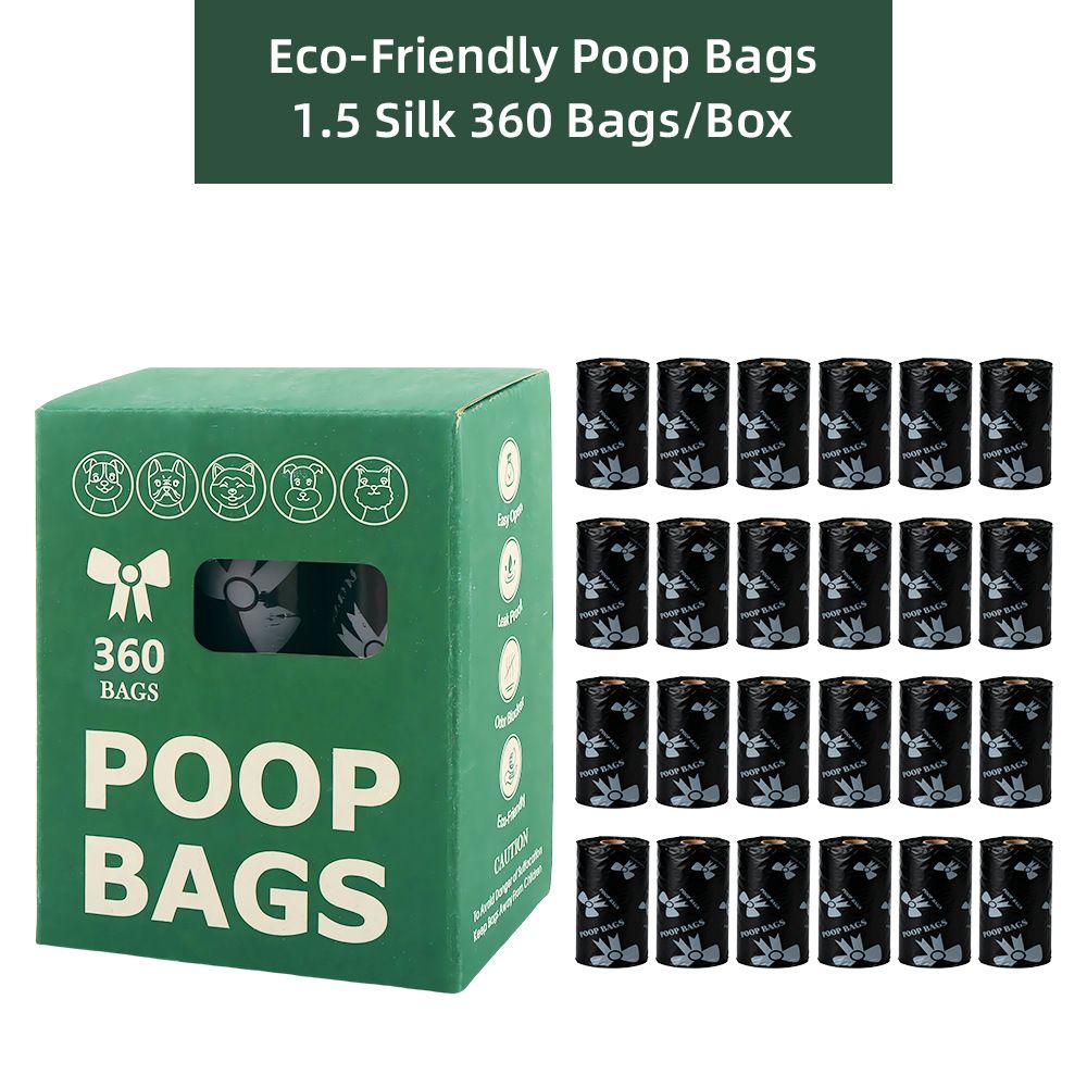 Black Thickened Dog Poop Bags 360 Pack - 24 Rolls