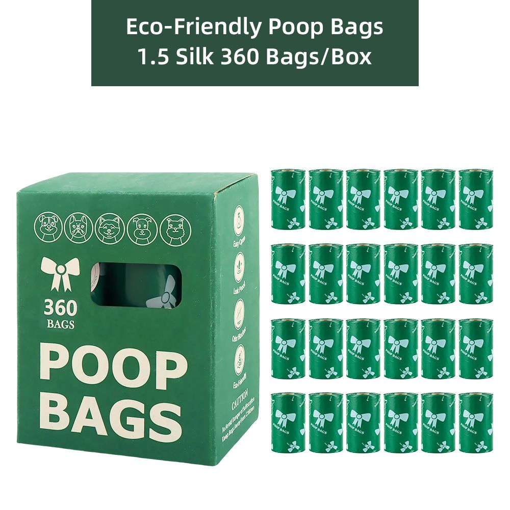 Green Thickened Dog Poop Bags 360 Pack - 24 Rolls