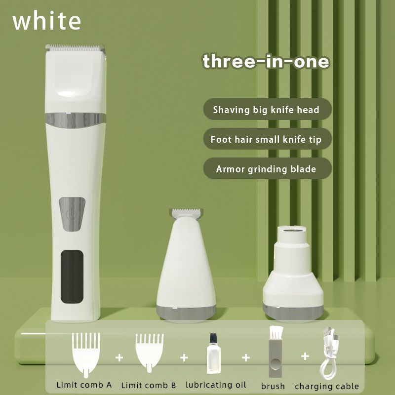 Rechargeable Pet Hair Clipper with LED Display White - 32mm Wide Blade