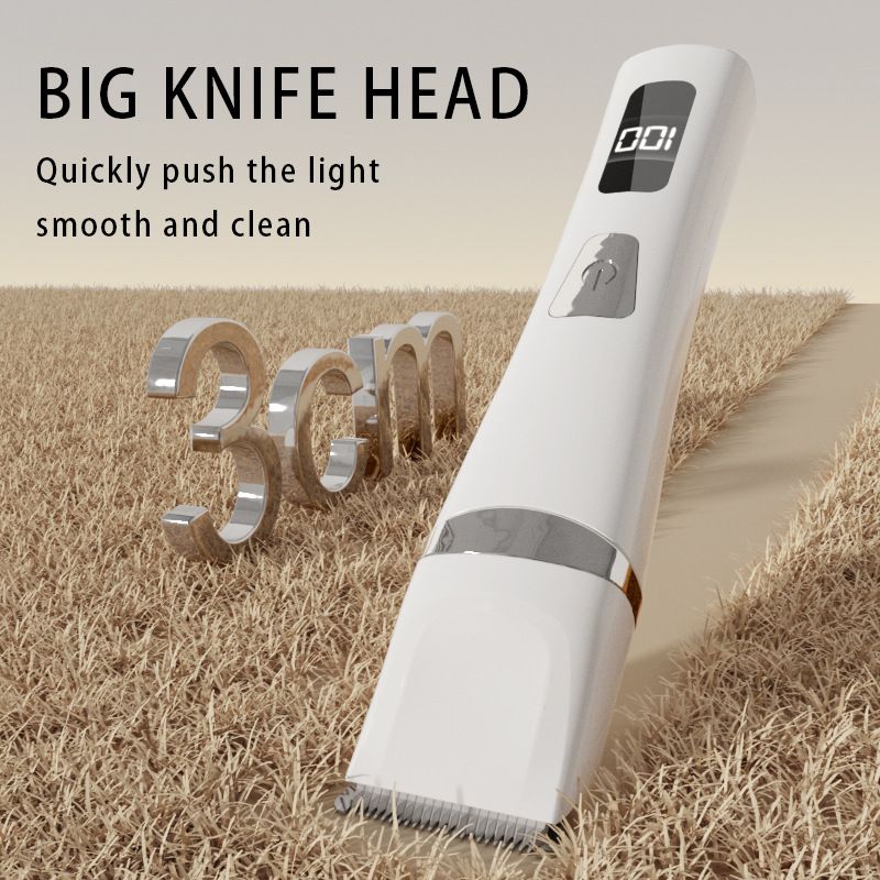 Rechargeable Pet Hair Clipper with LED Display White - 32mm Wide Blade view 3