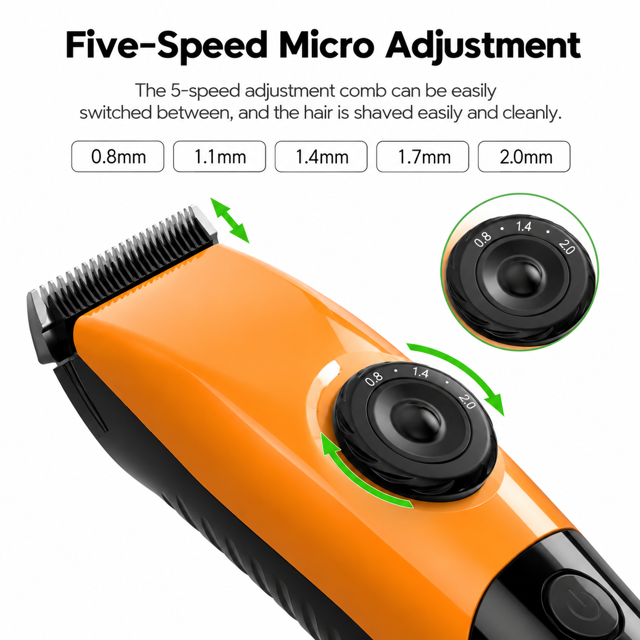 Orange Rechargeable Pet Hair Clippers – Cordless Dog & Cat Grooming Trimmer view 4