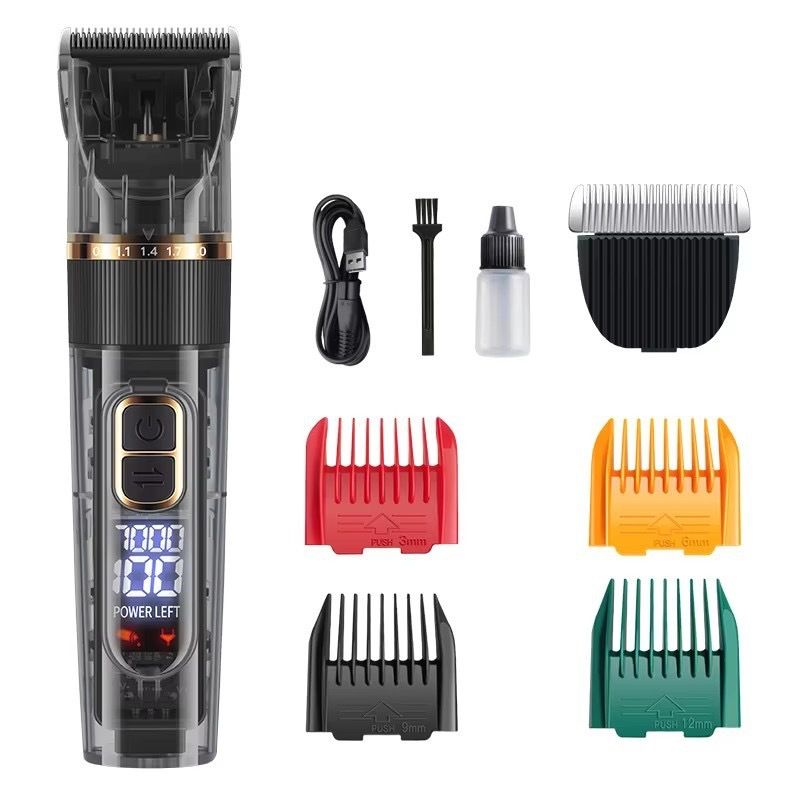 Rechargeable Pet Hair Clippers Black - 2000mAh Dog and Cat Grooming Trimmer