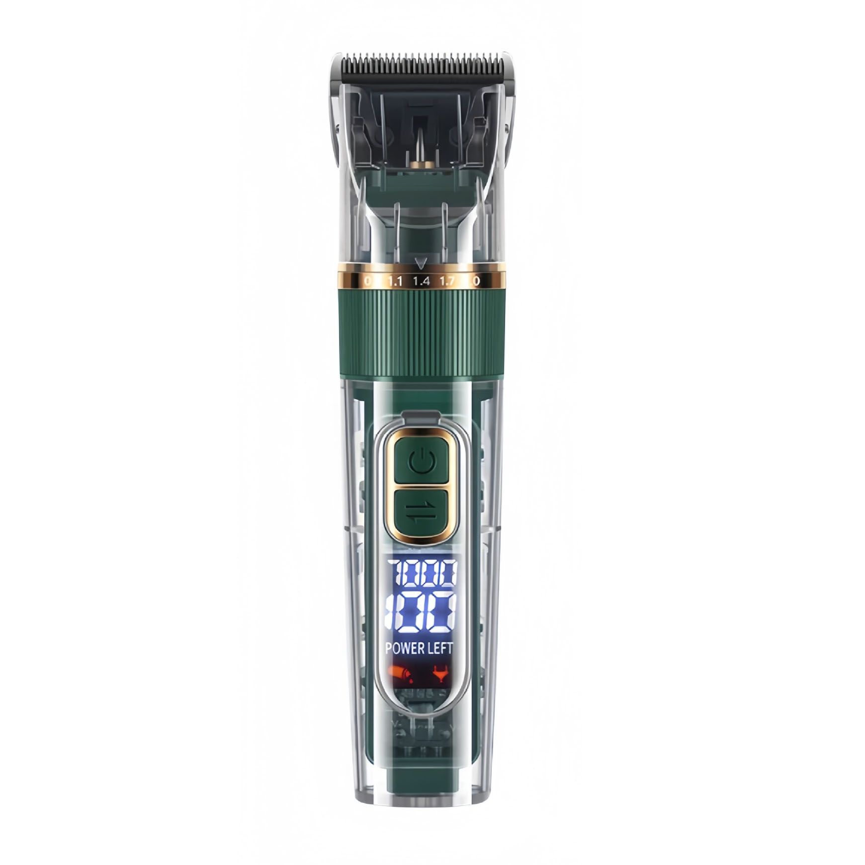 Rechargeable Pet Hair Clippers Green - 2000mAh Dog and Cat Grooming Trimmer view 2