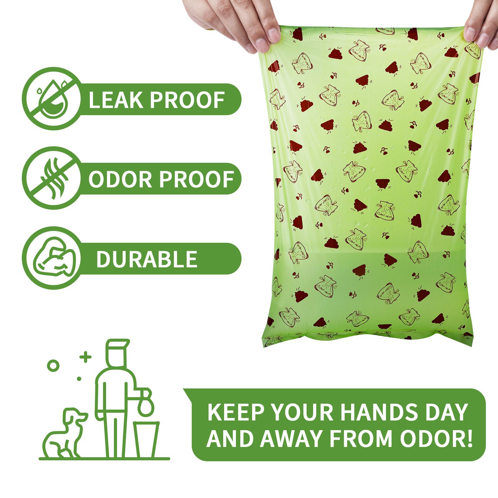 Degradable Dog Poop Bags with Dispenser - 16 rolls Pet Waste Bags view 3