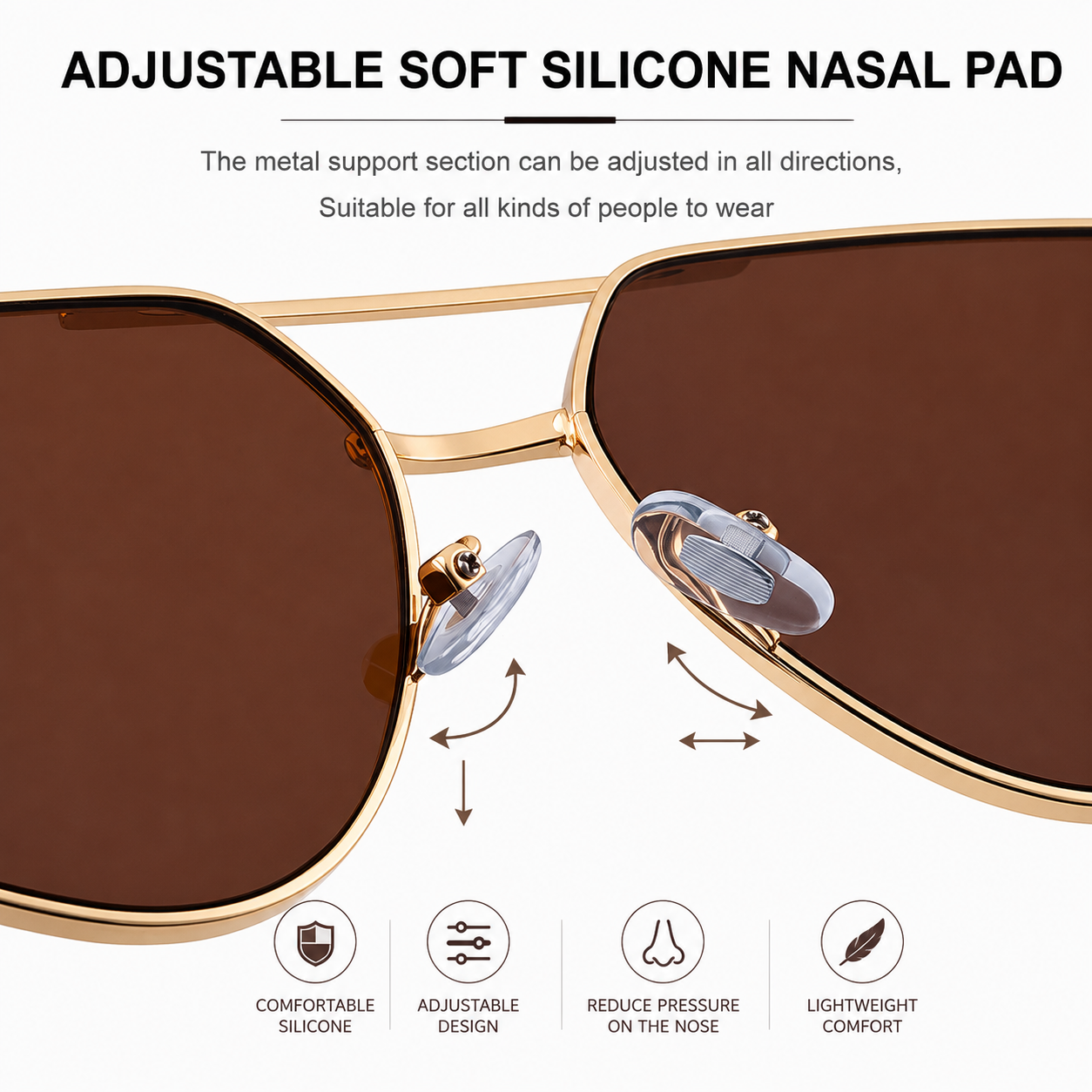 Women's Cat Eye Sunglasses - Gold Metal Frame with Grey PC Lenses view 5