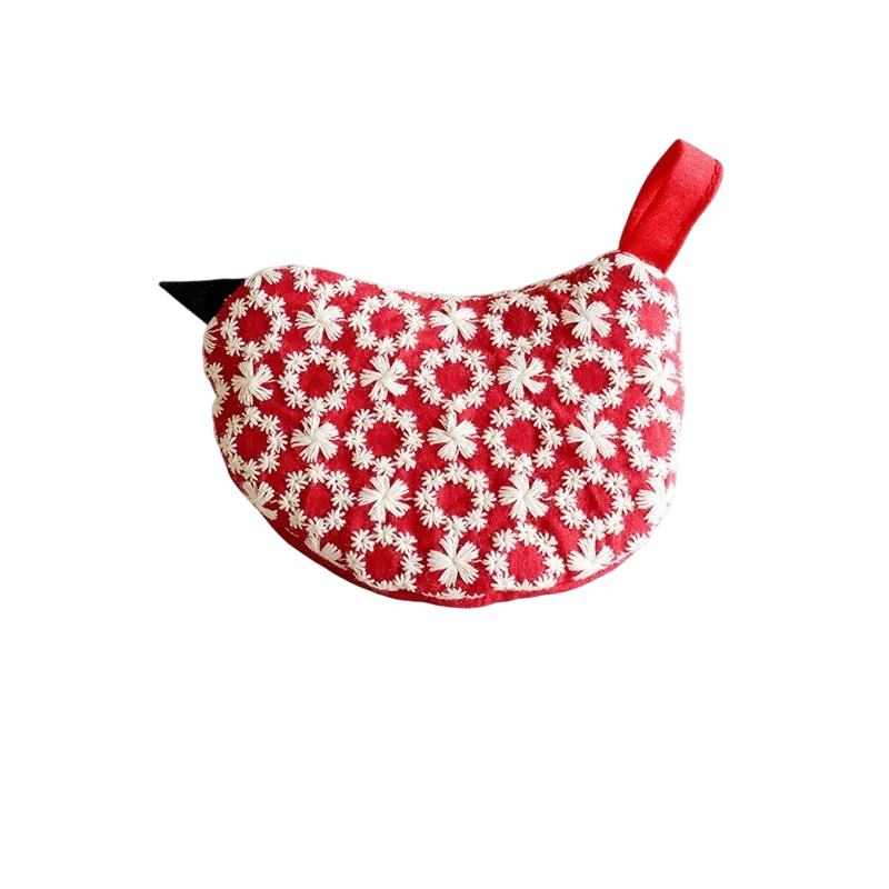 2 PCS Red Bird Shaped Pot Lid Lifter Heat Resistant Cotton Potholder
