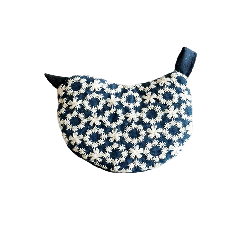 2 PCS Dark Blue Bird Shaped Pot Lid Lifter Heat Resistant Cotton Potholder