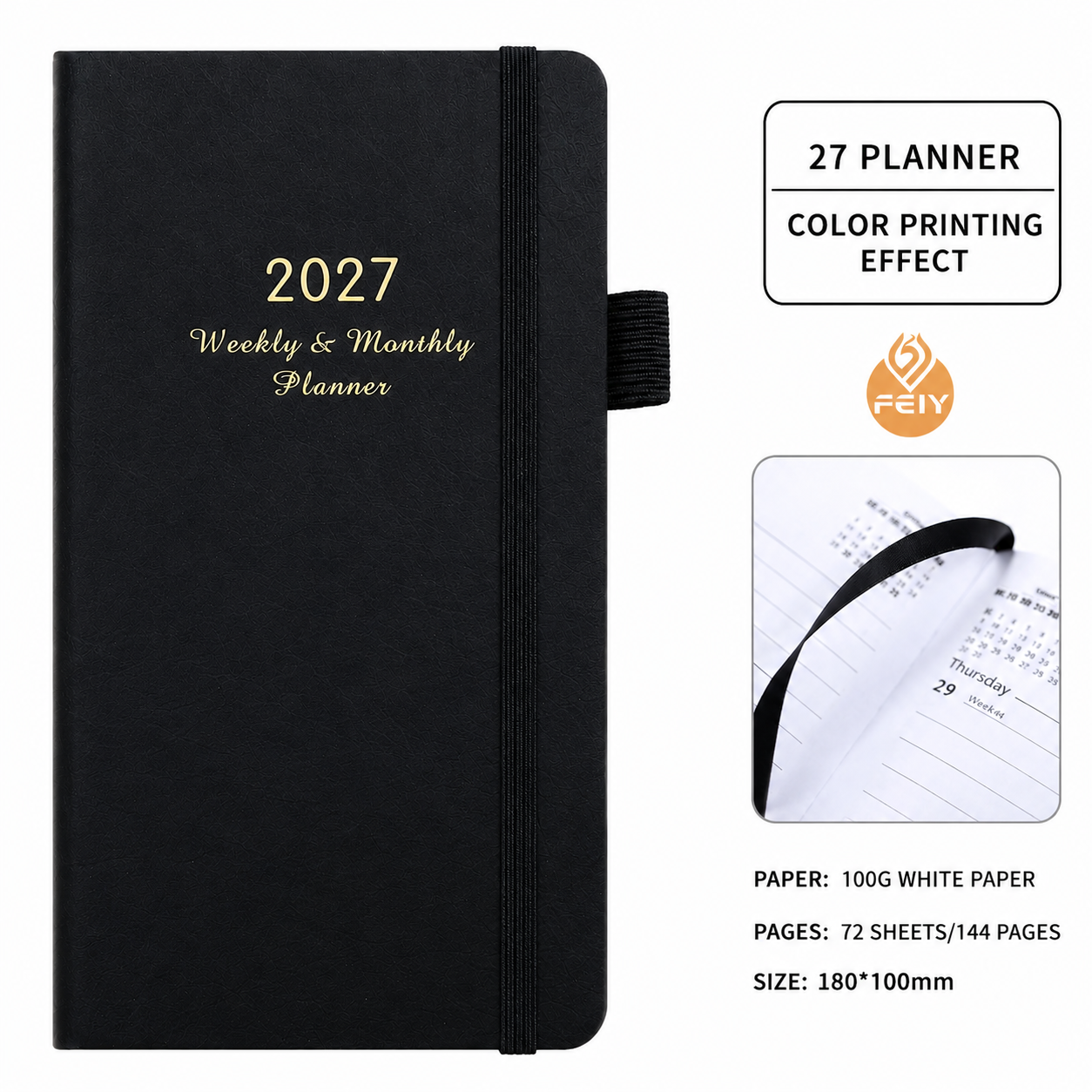 2027 Green Weekly & Monthly Planner - Compact 18 x 10 cm English Schedule Book view 7